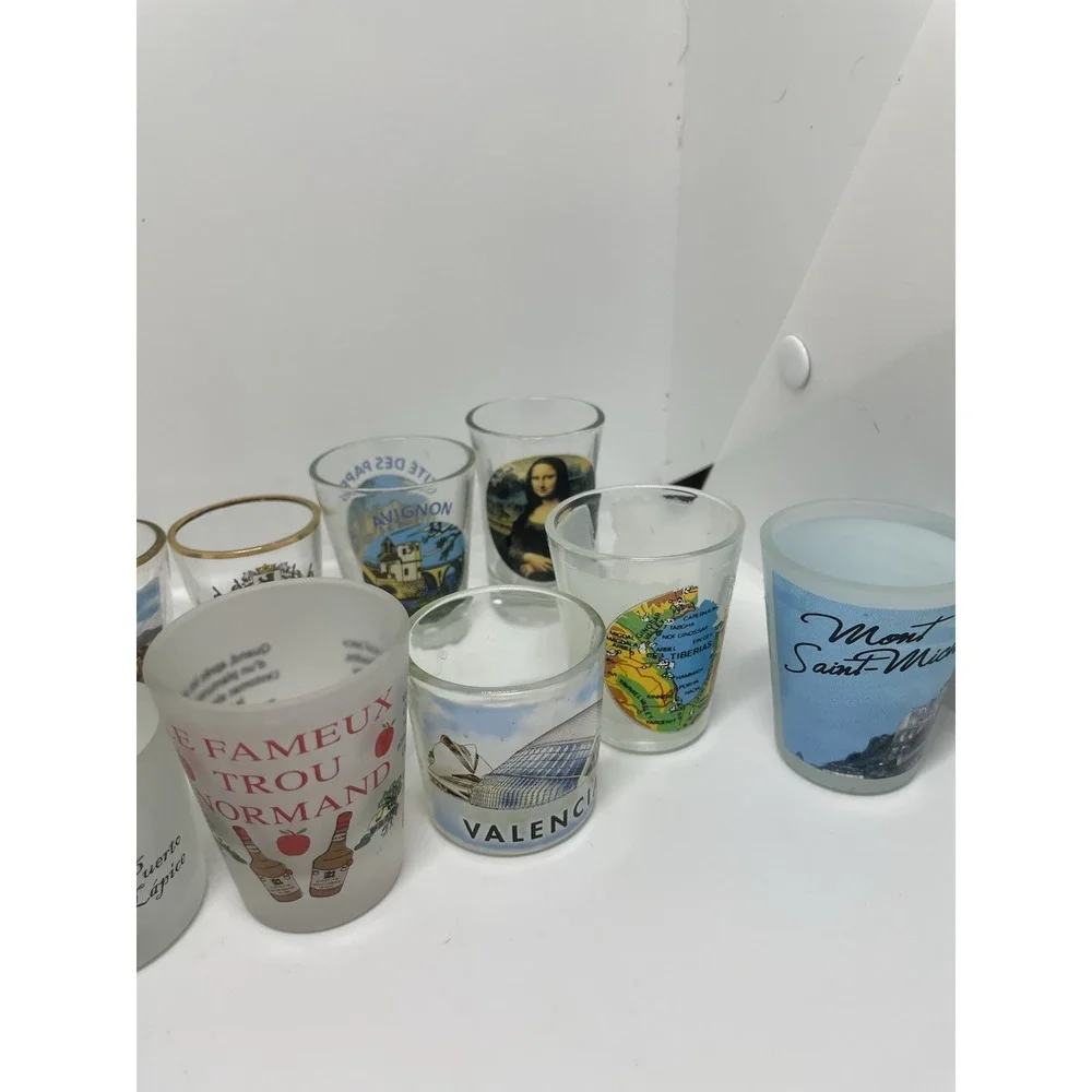 Lot of 11 VTG Gold Rim Shot Glasses/and‎ Others Europe Germany Landmark school